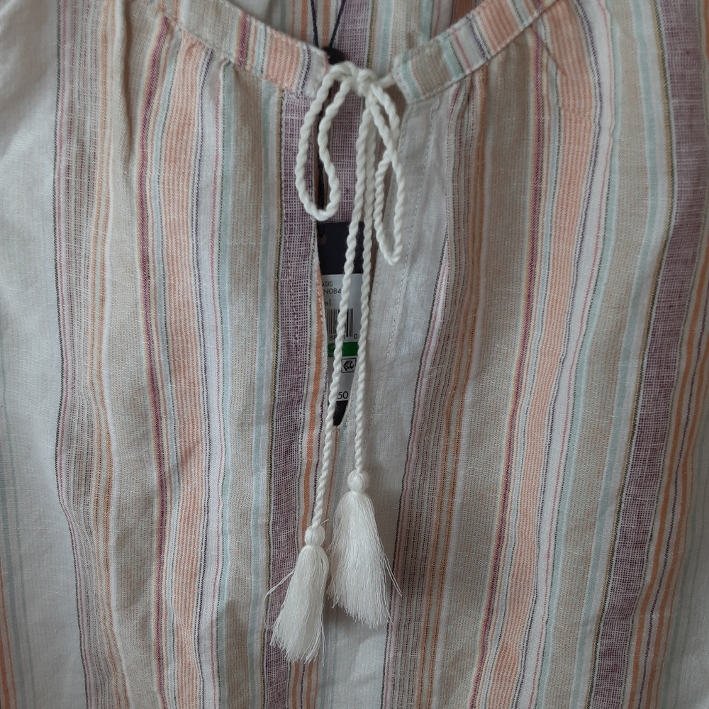 NWT Tommy Hilfiger Linen Blend Boho Top Si…